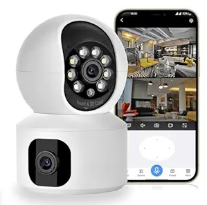 TP PLUS 5MP Indoor WiFi Smart CCTV Camera for Home | Full HD | Color Night Vision | Motion Detection | Two Way Audio | Wireless Home Security Camera with Mobile App V380 Pro (CV Dual Lens Cam)